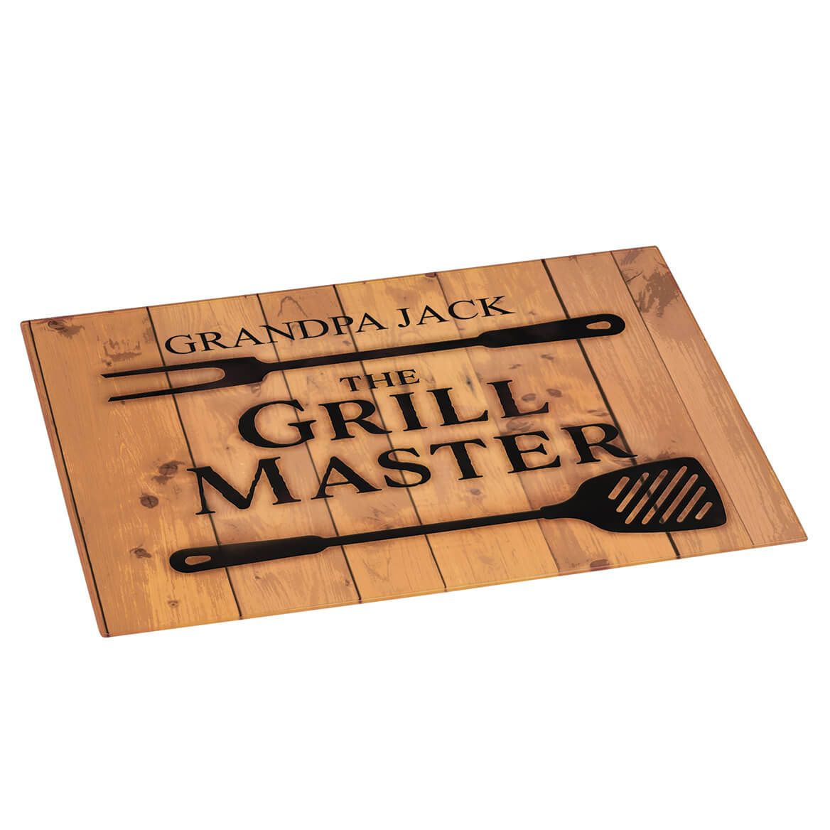 Personalized Grill Master Glass Cutting Board + '-' + 378125