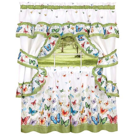 Butterfly Printed Cottage Curtain Set-378209