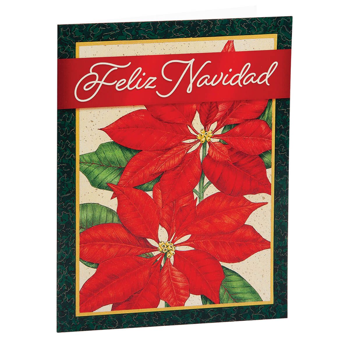 Christmas Poinsettia Spanish Language Cards, Set of 20 + '-' + 378266