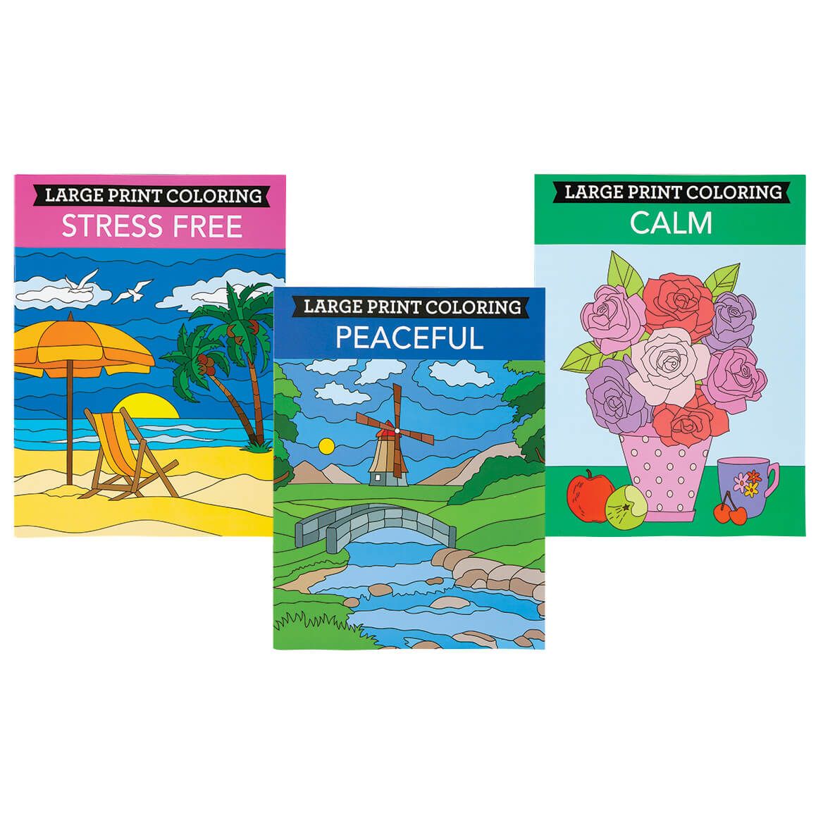 Large Print Calm Coloring Books, Set of 3 + '-' + 378355