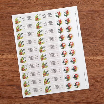 Personalized Floral Border Address Labels and Seals, Set of 20-378448