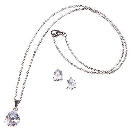 Simulated Diamond Earring and Necklace-378474