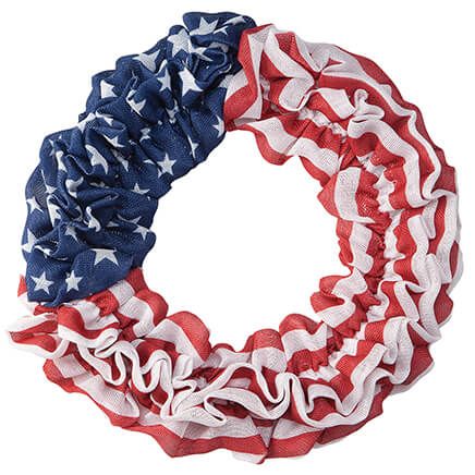 Patriotic Burlap Wreath by OakRidge™-378591