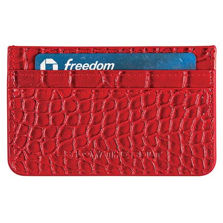 Faux Croc Card Holder Wallet-378642