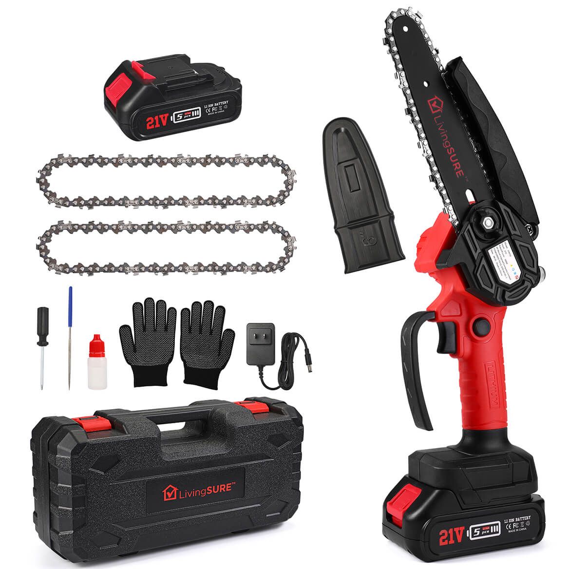 Mini Rechargeable Chainsaw with Batteries by LivingSURE™ + '-' + 378712