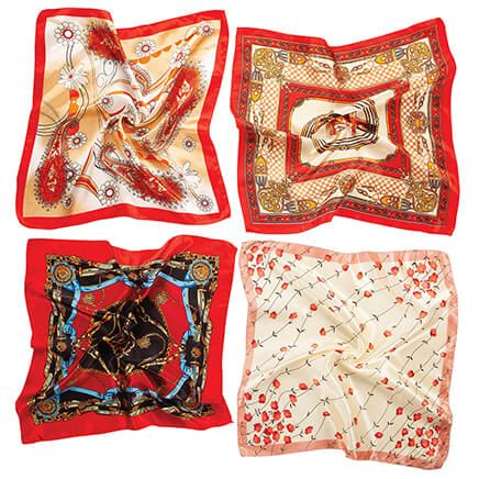 Silk-Like Fashion Scarves, Set of 4-378717