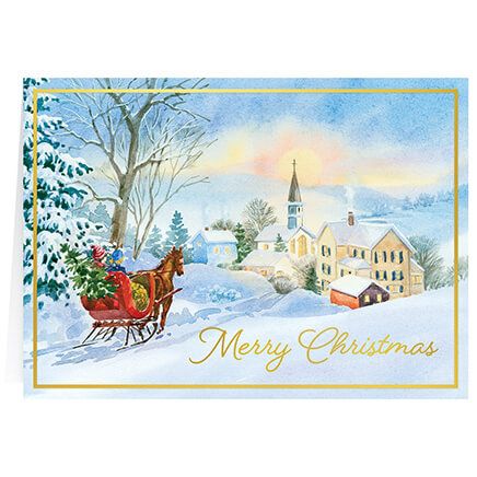 Personalized Sleigh Ride Christmas Cards, Set of 20-378738