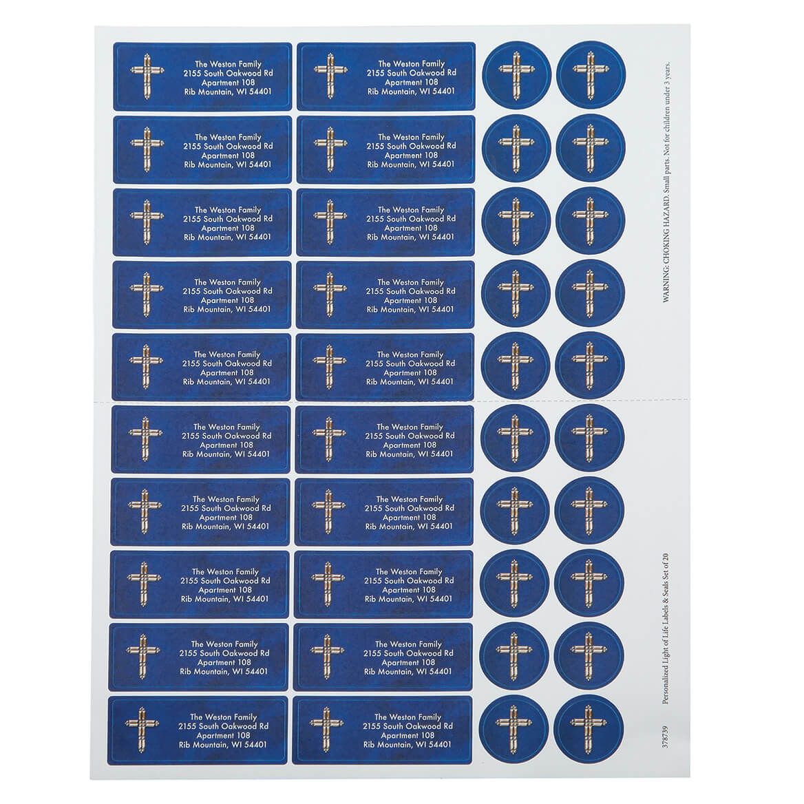 Personalized Light of Life Address Labels and Seals, Set of 20 + '-' + 378739