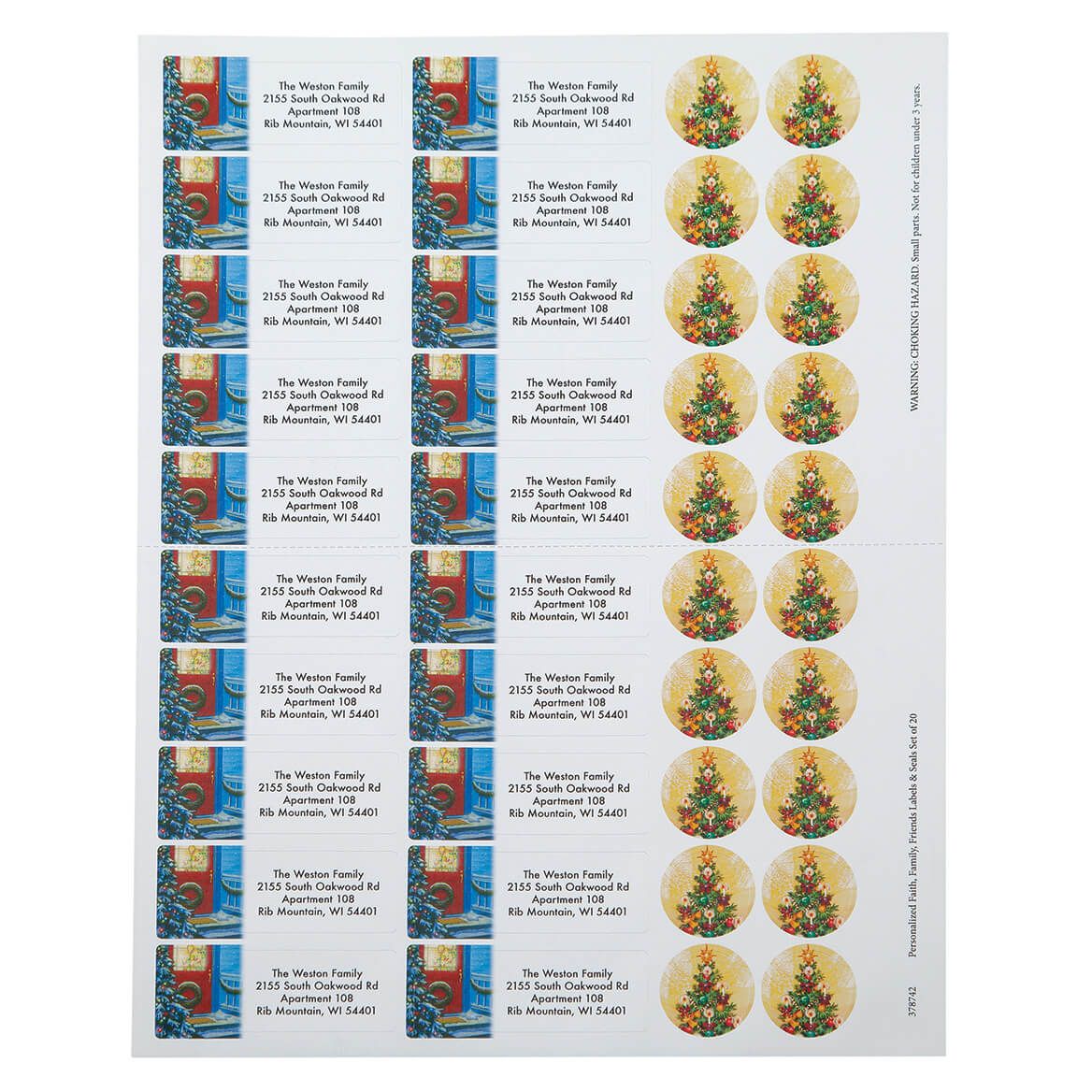 Personalized Faith, Family, Friends Address Labels and Seals, Set of 20 + '-' + 378742