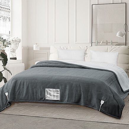 Ultrasoft Plush Sherpa Digital Heated Blanket by OakRidge™-378943