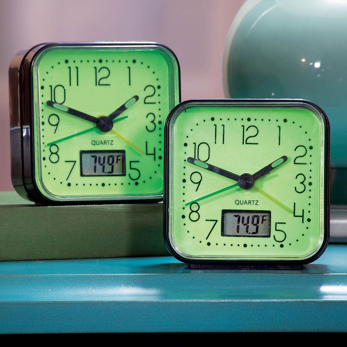 Glow-In-The-Dark Clocks, Set of 2