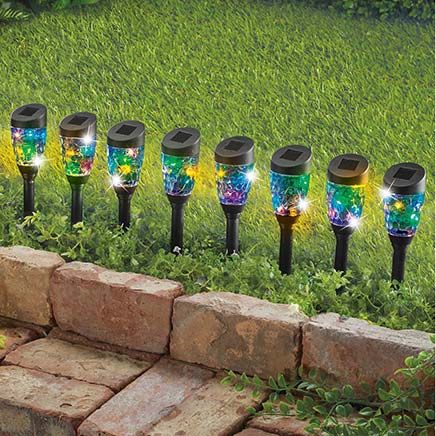 Solar Multicolor Light Stakes, Set of 8-379565
