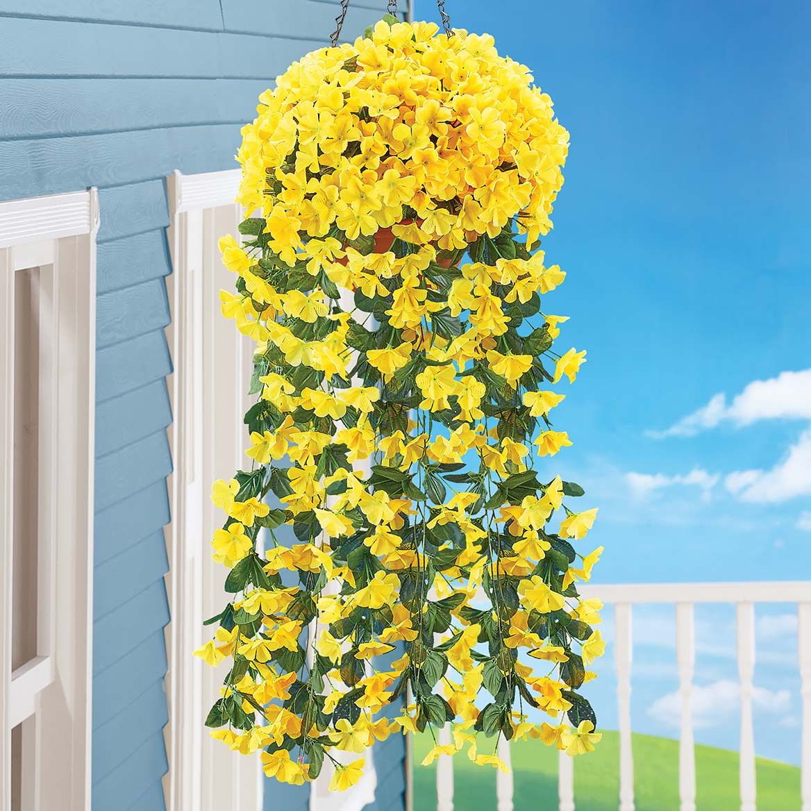 Floral Hanging Bushes, Set of 2