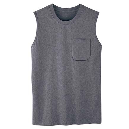 View product details for Men's Sleeveless Pocket Crew Neck Tee