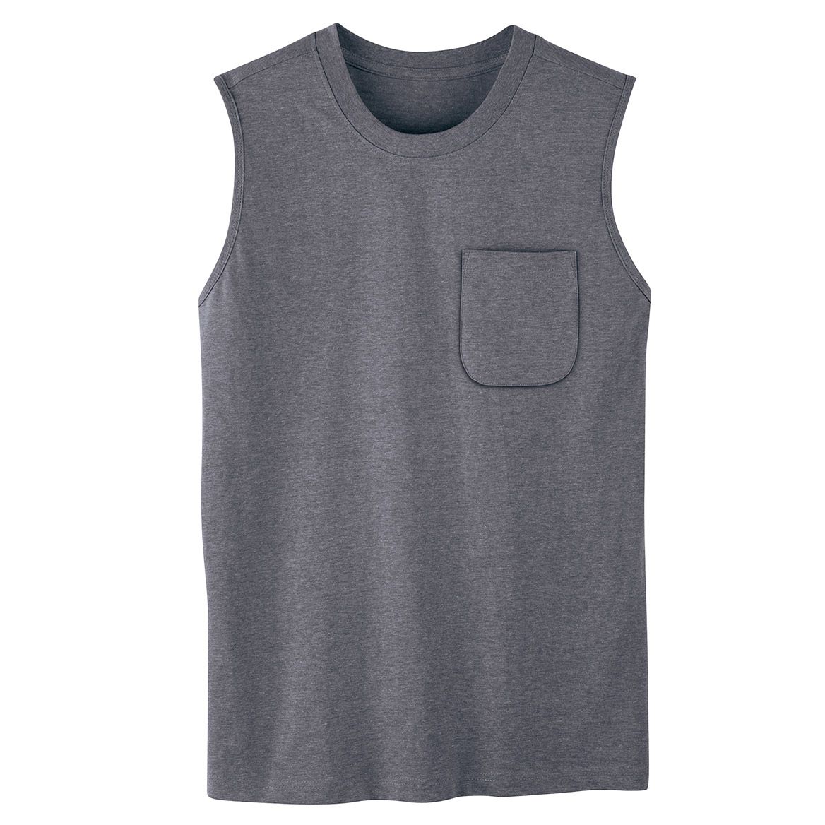 Men's Sleeveless Pocket Crew Neck Tee