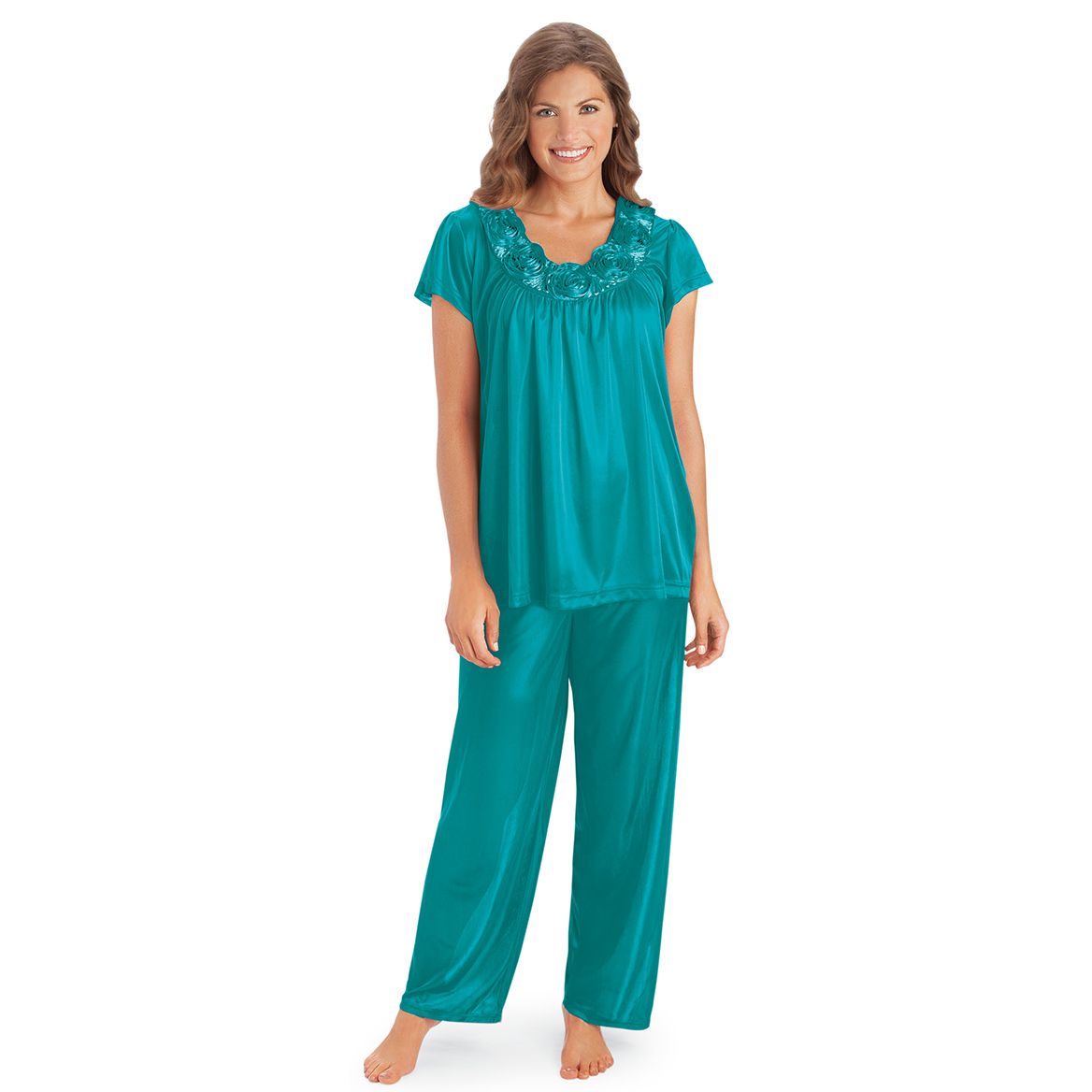 Rose Trim Pajama Set