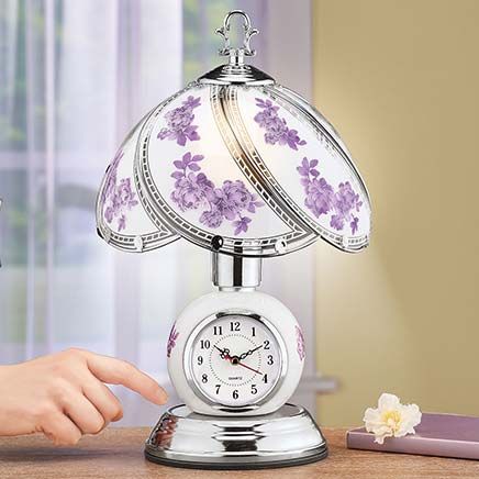 View product details for Rose Touch Lamp With Clock
