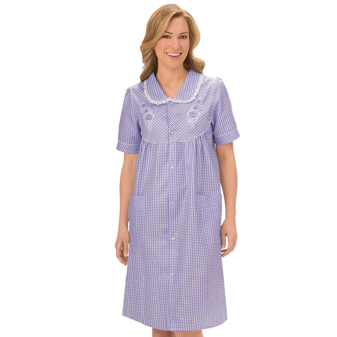 Gingham Print Lounge Robe