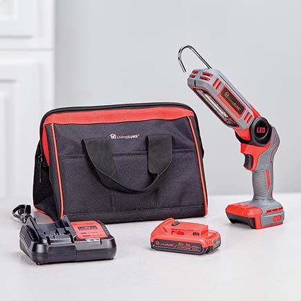 Cordless LED Worklight, Battery, Charger and Bag Set By LivingSURE™-379905