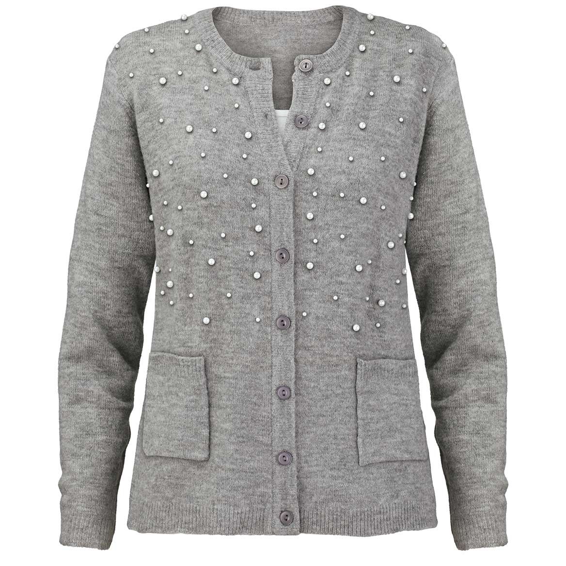 Pearl-Trimmed Cardigan Sweater