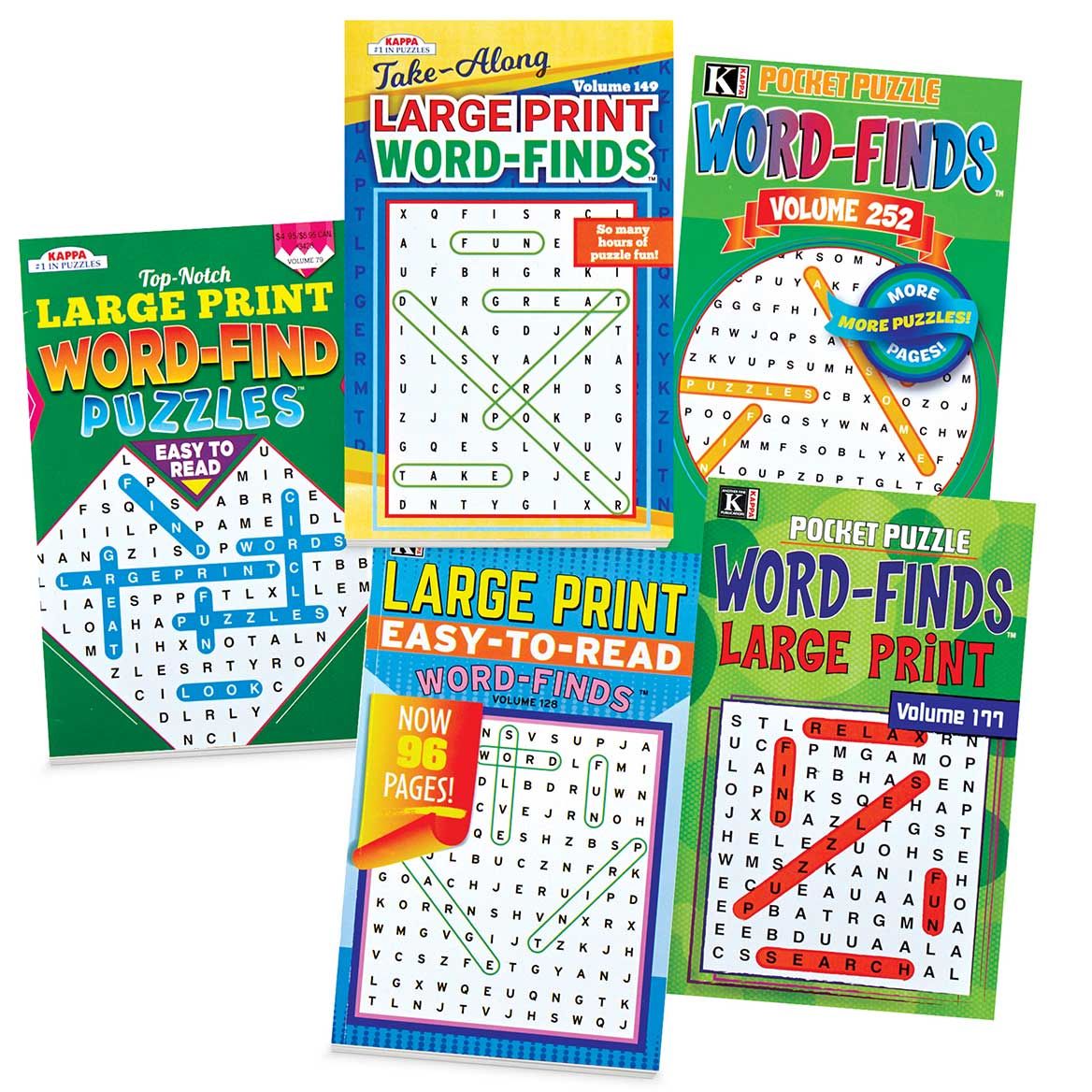 Large-Print Word Search Books, Set of 5