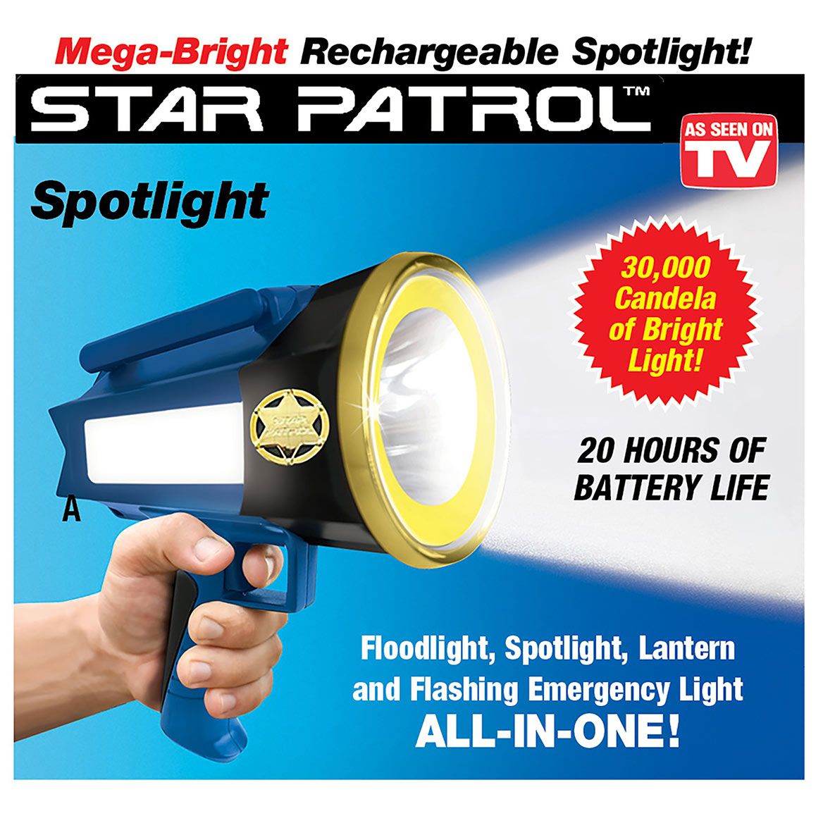 Star Patrol™ Rechargeable Spotlight + '-' + 380110