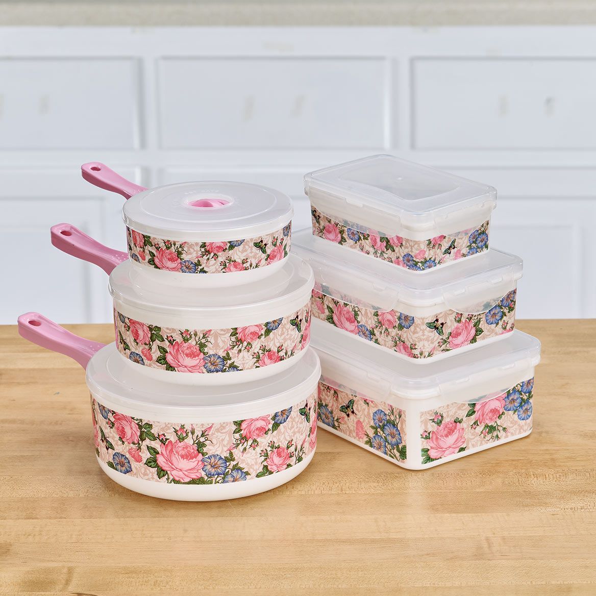 12-Pc. Floral Microwave/Storage Set by Chef's Pride™ + '-' + 380167