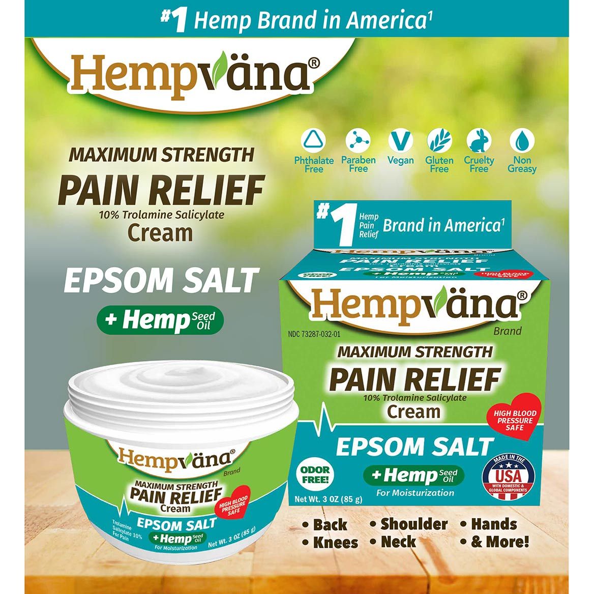 Hempvana® Pain Relief Cream Epsom Salt + '-' + 380173