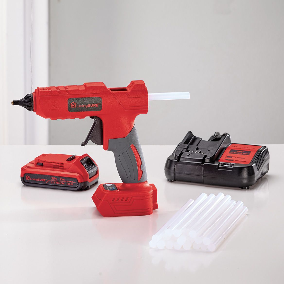 Cordless Glue Gun, Battery and Charger Set By LivingSURE™ + '-' + 380218