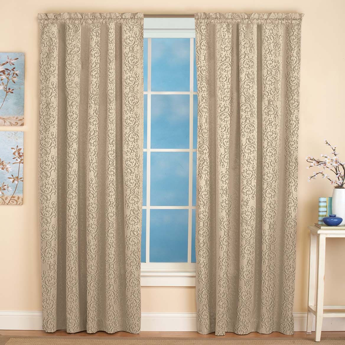 Scroll Insulated Curtain Panel