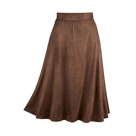 Faux Suede Full-Sweep Skirt-380450