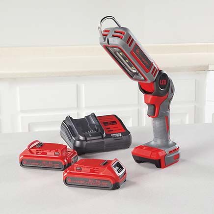 Cordless LED Worklight, 2 Batteries and Charger Set By LivingSURE™-380518