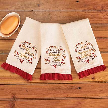 View product details for Religious Quotes Towels, Set of 3
