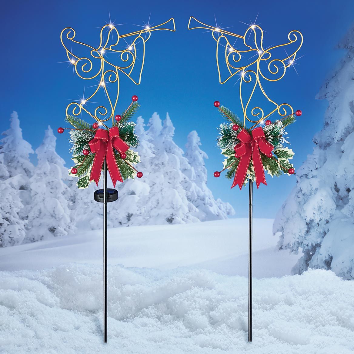 Solar Christmas Angel Stakes, Set of 2 + '-' + 380639