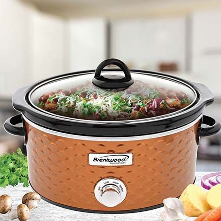 View product details for Brentwood 4.5-Qt. Scallop Pattern Slow Cooker