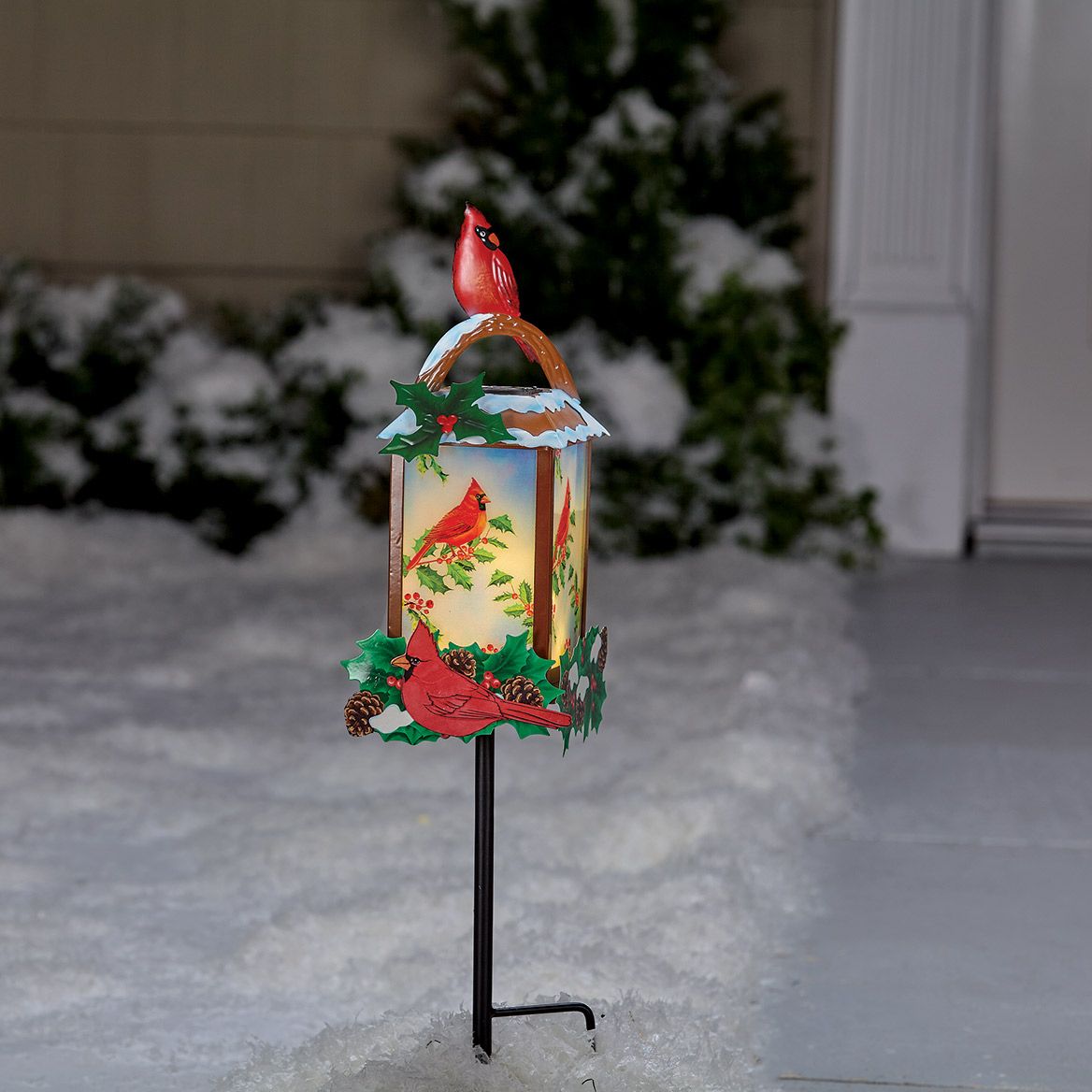 Solar Cardinal Lantern Stake By Holiday Peak™