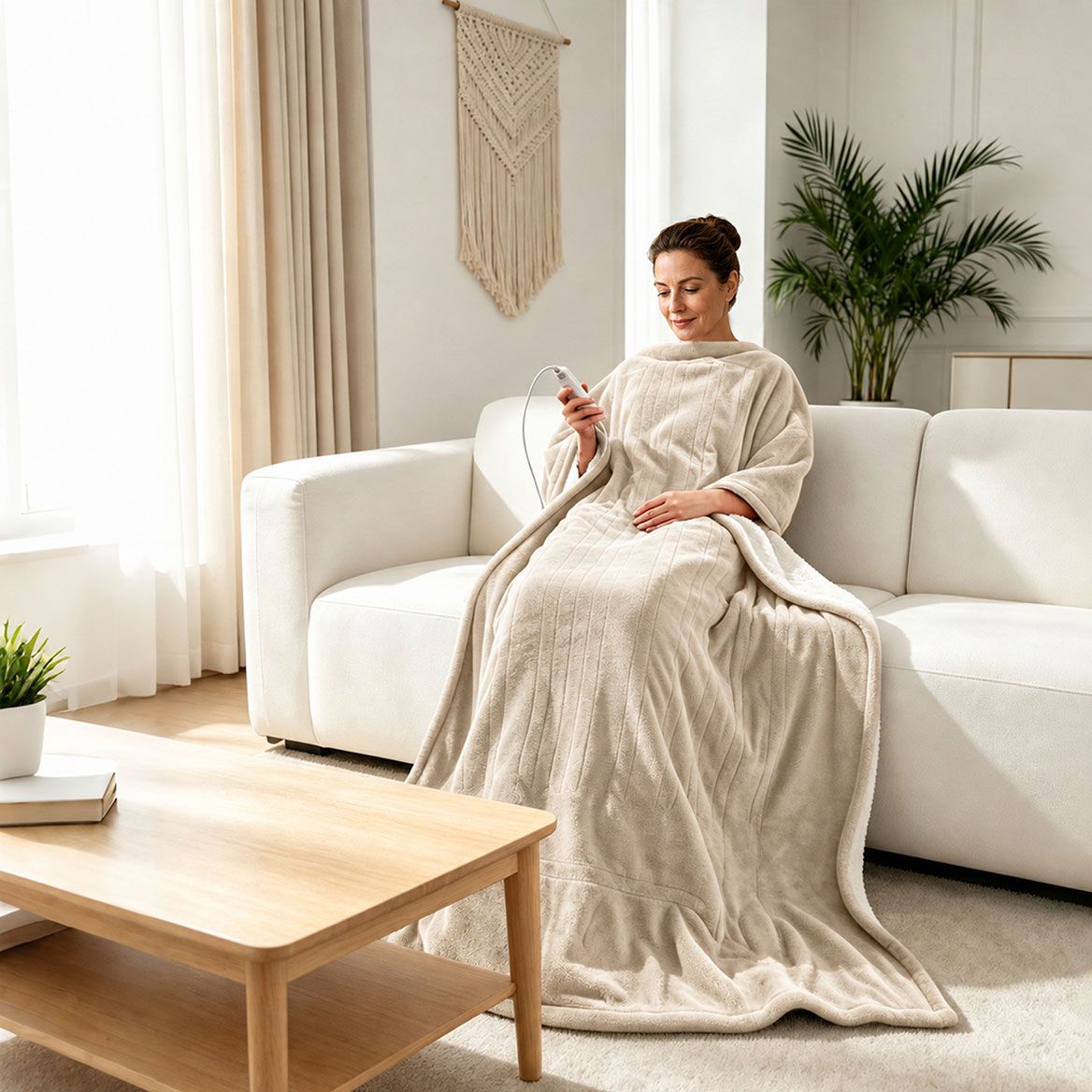 Ultra-Soft Plush Sherpa Digital Heated Throw By OakRidge™