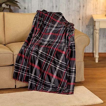 View product details for Midnight Plaid Micro Plush Throw