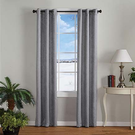 View product details for Crosshatch Textured Blackout Grommet Panel Pair