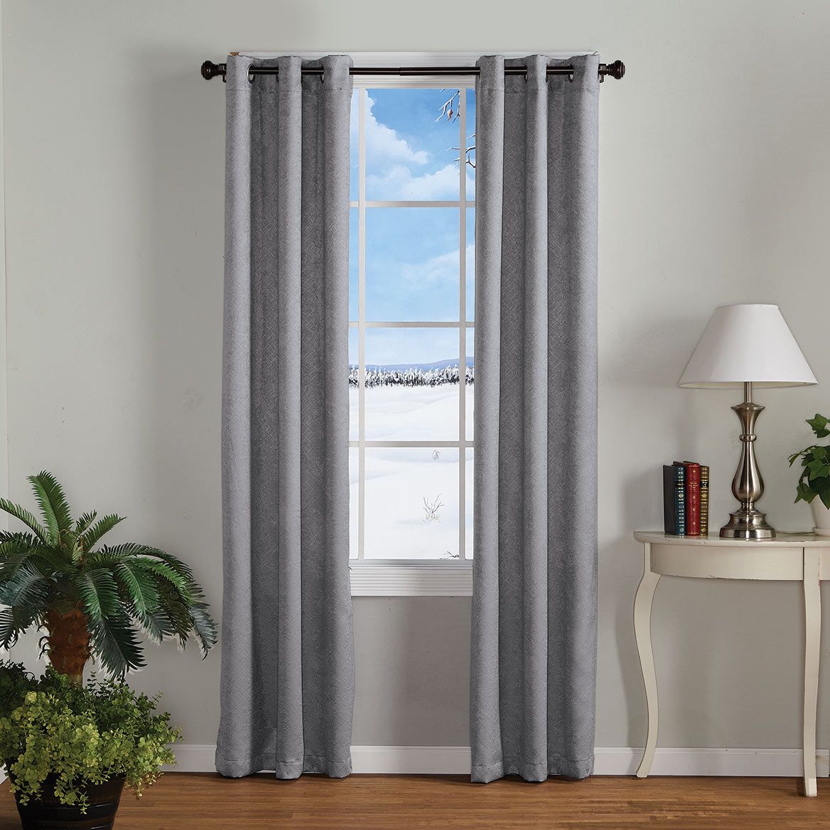 Crosshatch Textured Blackout Grommet Panel Pair