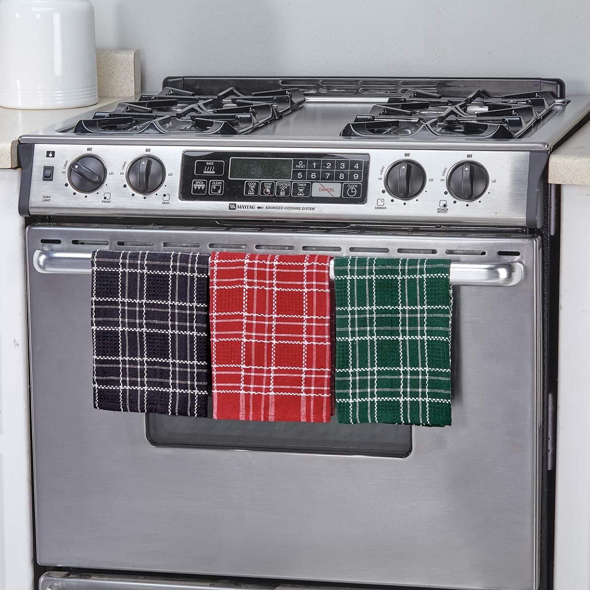 Plaid Kitchen Towels, Set of 3