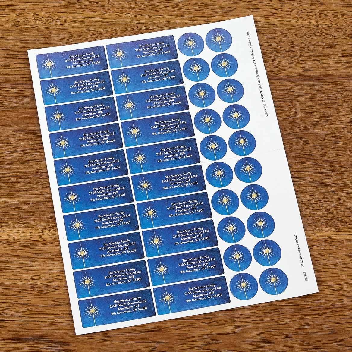 Personalized The Wonder of Christmas Labels and Seals, Set of 20