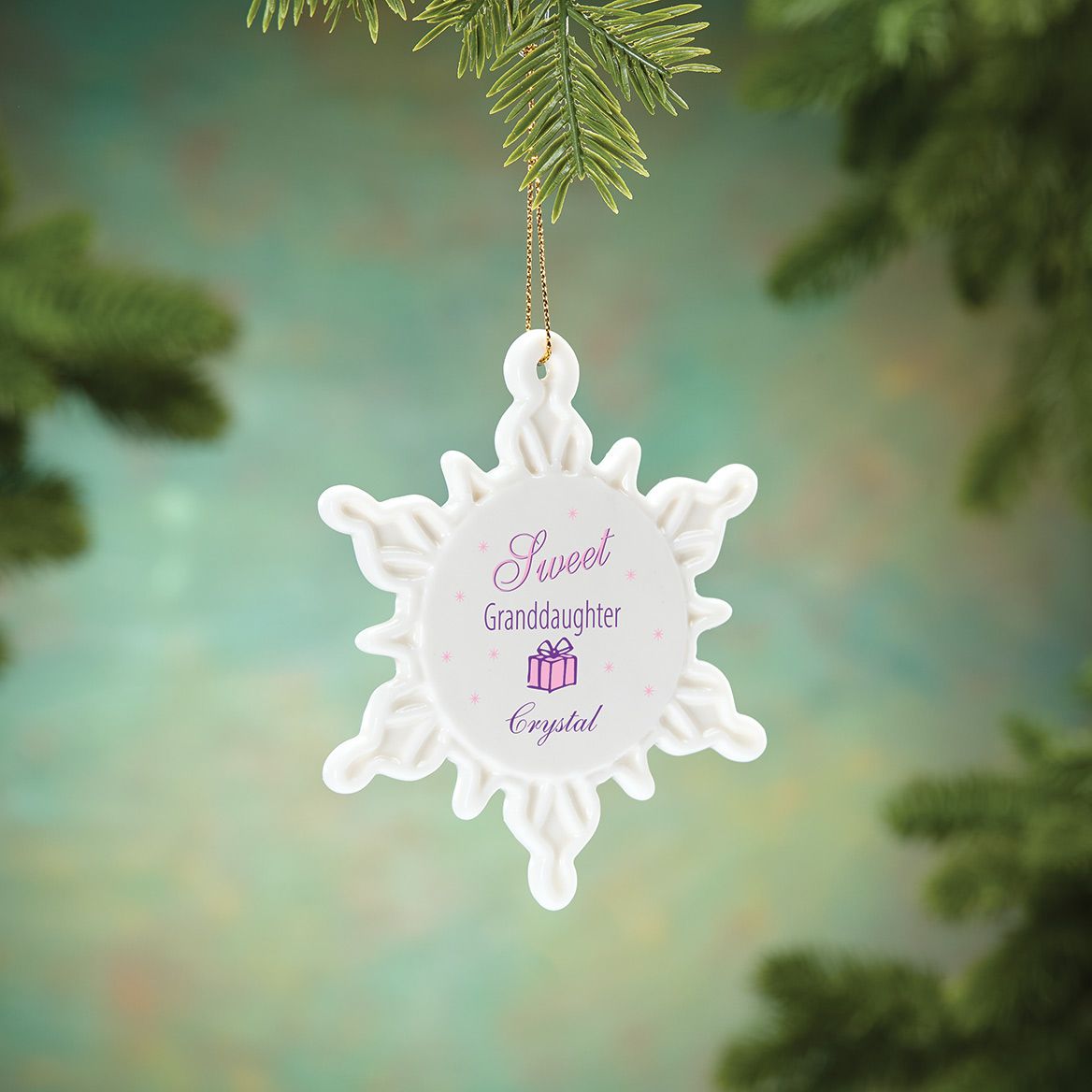 Personalized Sweet Child Porcelain Snowflake Ornament