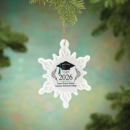 View product details for Personalized Graduation Porcelain Snowflake Ornament