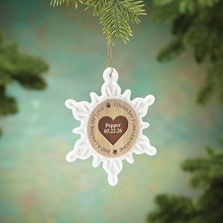 View product details for Personalized Pet Adoption Porcelain Snowflake Ornament